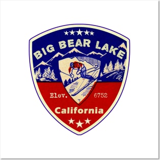 Big Bear Lake California Skiing Ski Mountains Skier CA Posters and Art